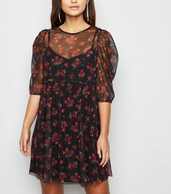 new look floral mesh dress