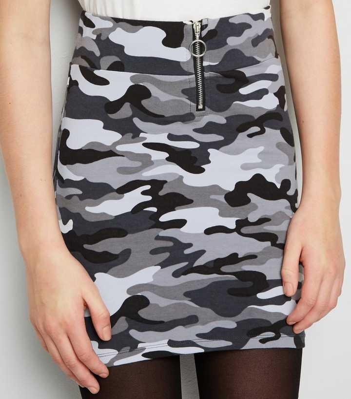 Camo Ring Camouflage Skirt New Look Hunter Camo Print Zip Cargo