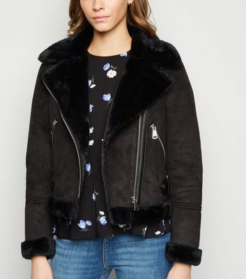 new look faux fur cropped jacket