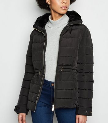 black high neck puffer jacket