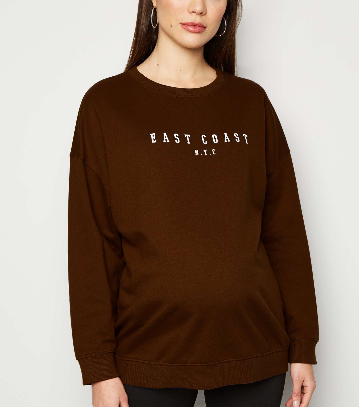 Maternity Rust East Coat Slogan Sweatshirt