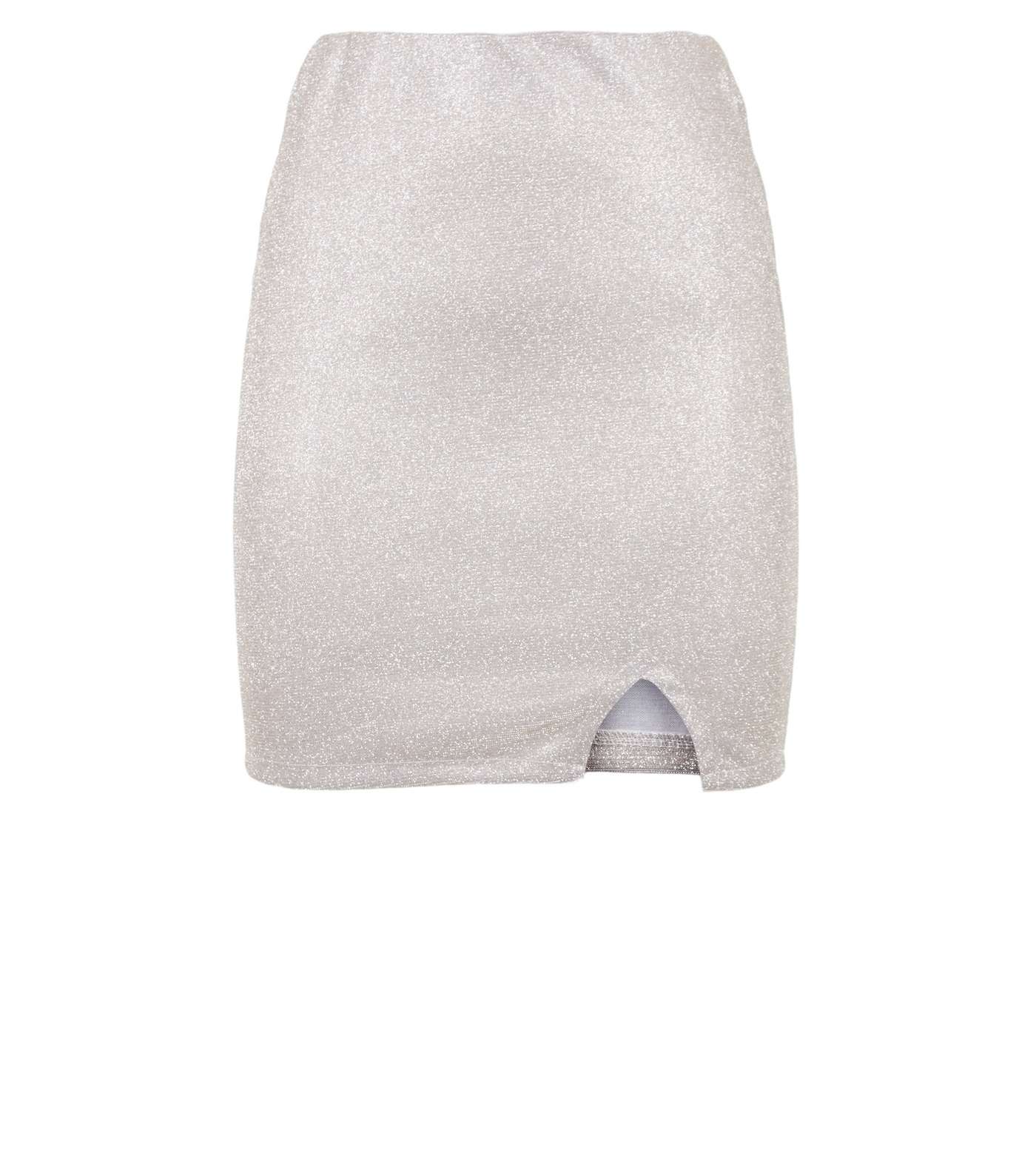 Urban Bliss Silver Glitter Mini Skirt Image 4
