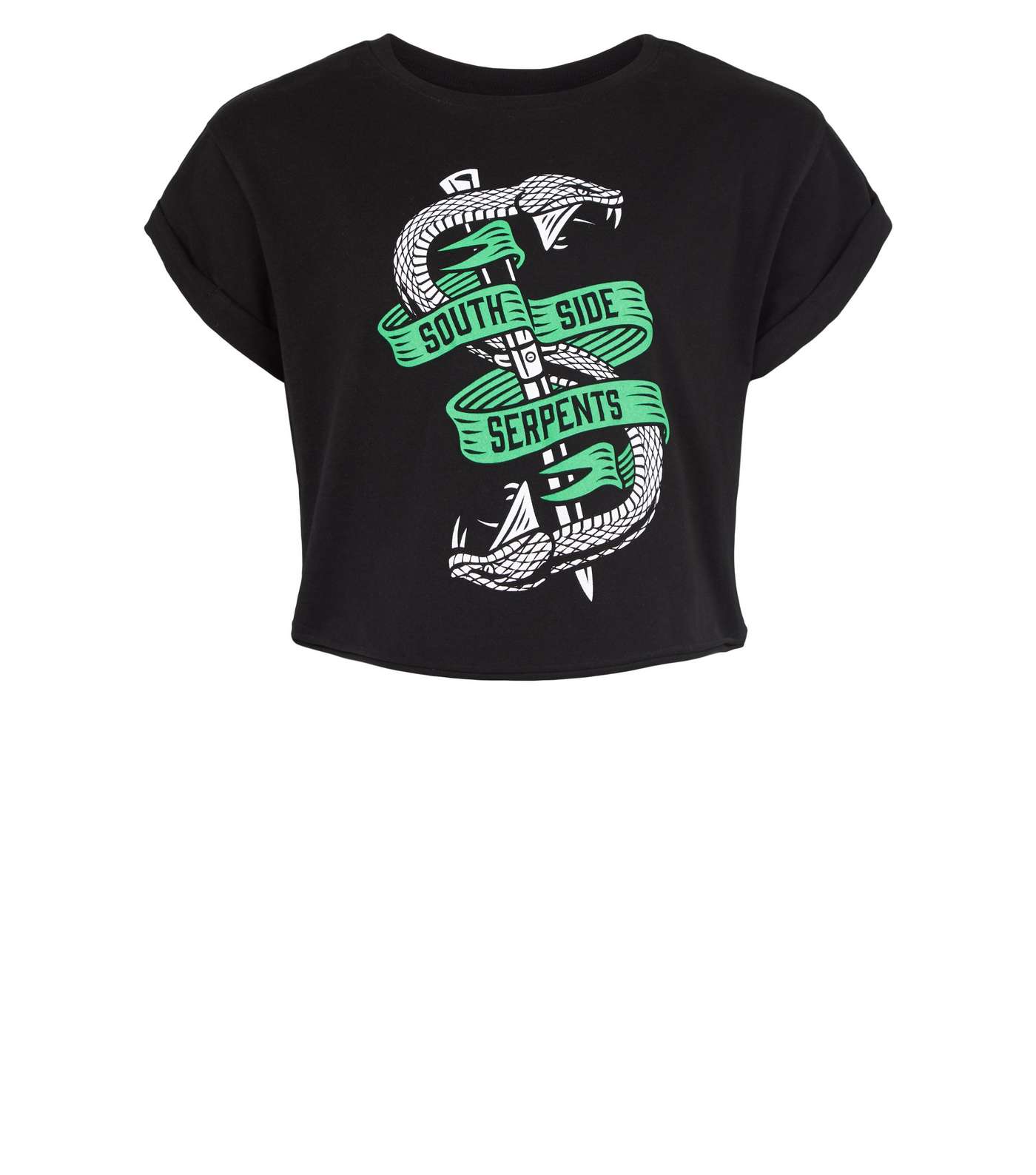 Girls Black Riverdale Serpent Slogan T-Shirt Image 4