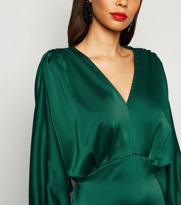 Green Long Sleeve Silk Dress Czech Republic, SAVE 38 