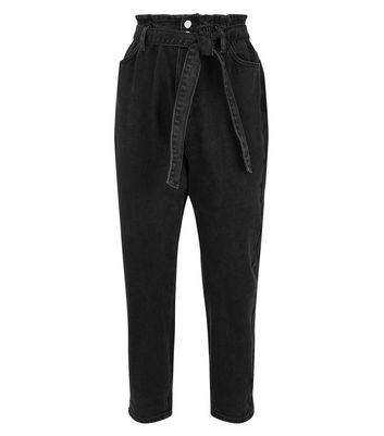 black high waisted mom shorts