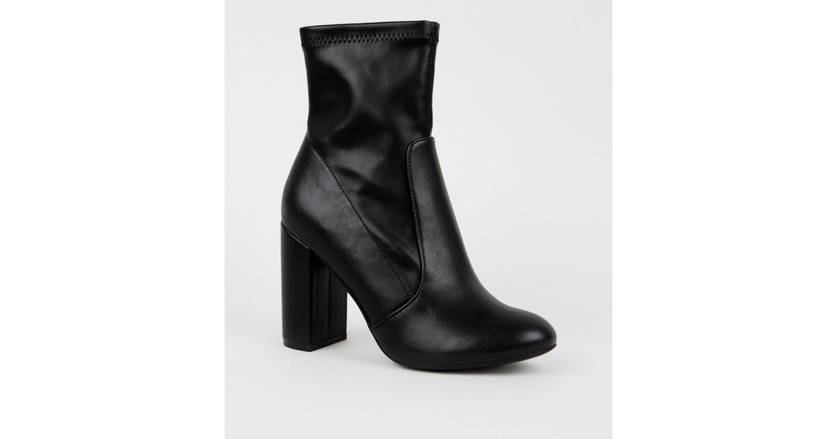 born meggs knit block heel sock boot