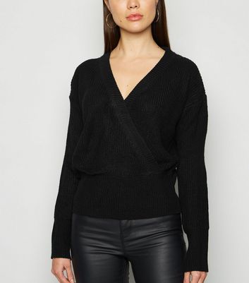 black wrap jumper