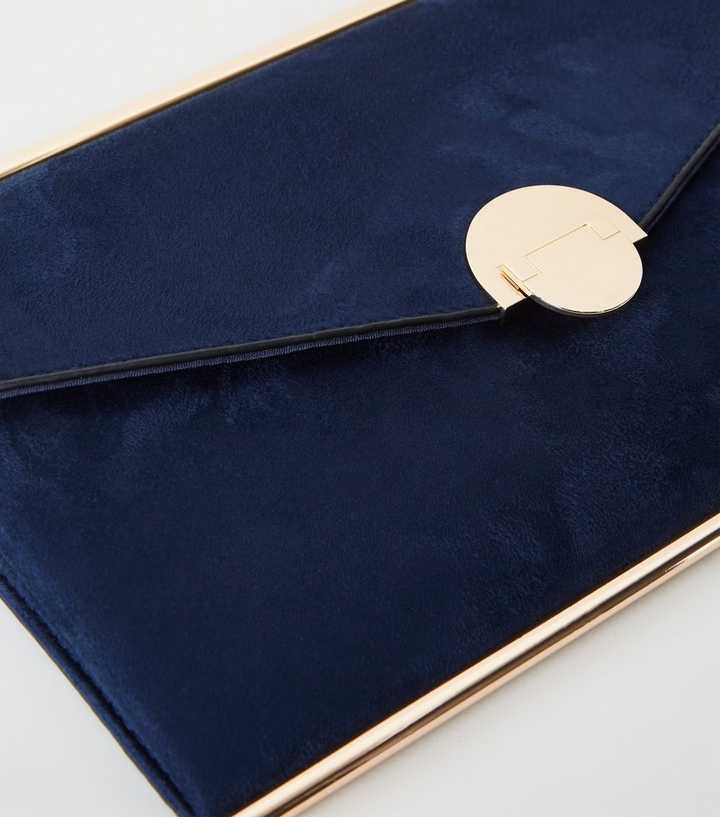 navy clutch bag new look