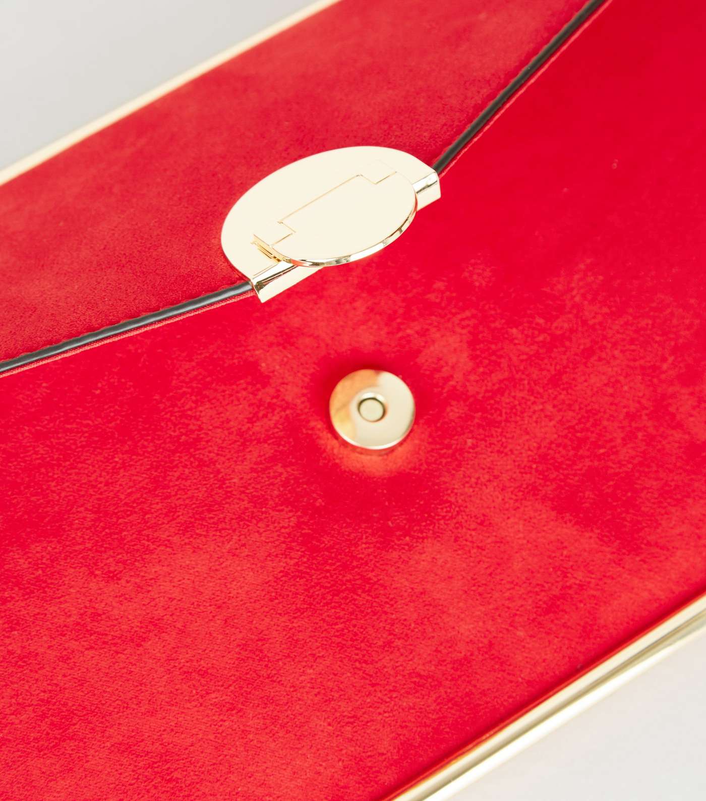 Red Suedette Envelope Clutch Bag Image 3