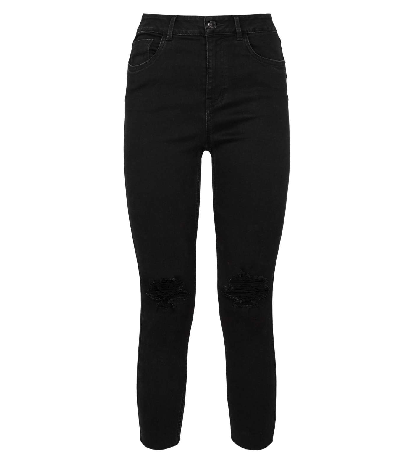 Petite Black 'Lift & Shape' Ripped Jenna Skinny Jeans Image 5