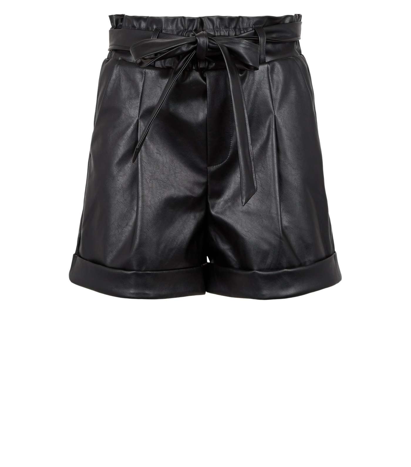 Cameo Rose Black Coated Leather-Look Shorts Image 4