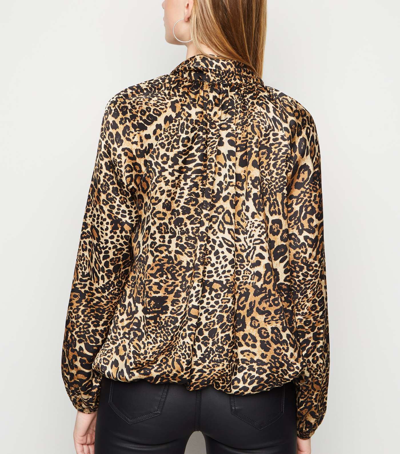 Cameo Rose Mink Satin Leopard Print Blouse Image 3