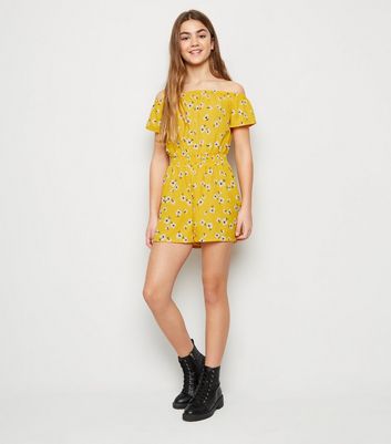 new look yellow playsuit