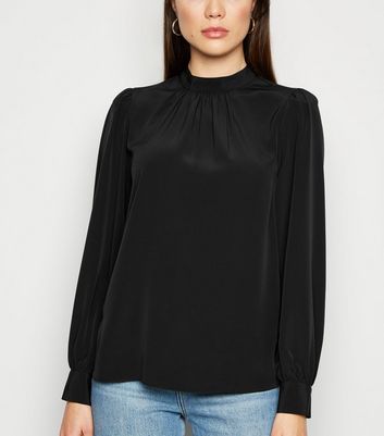 black high neck blouse