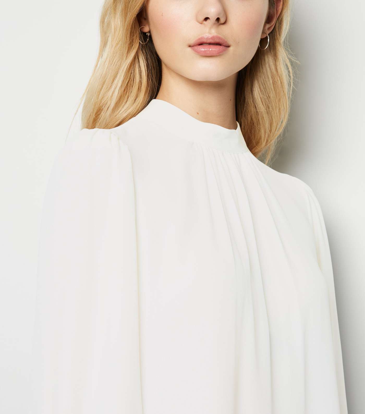 Off White High Neck Blouse Image 5