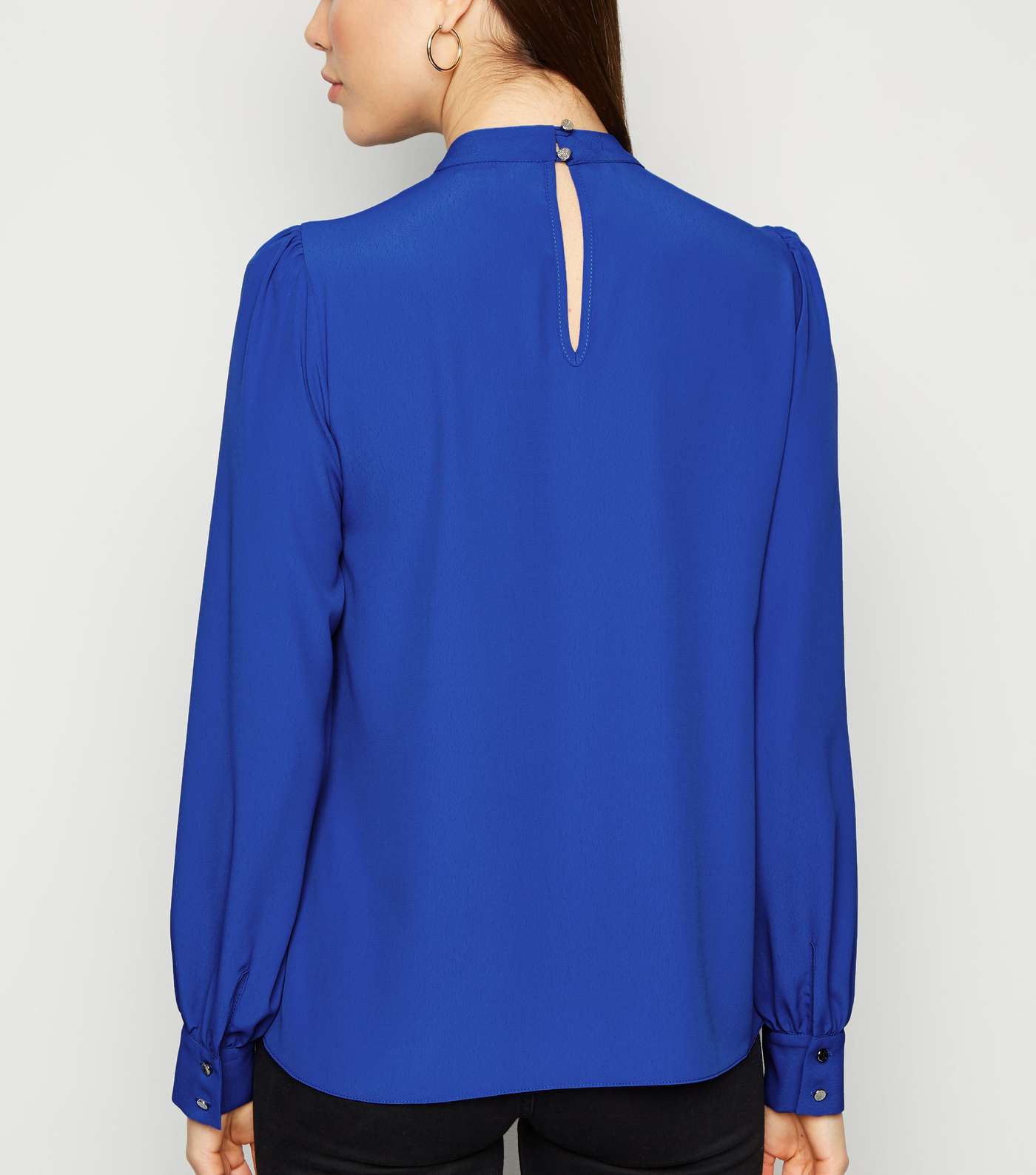 Bright Blue High Neck Blouse Image 3