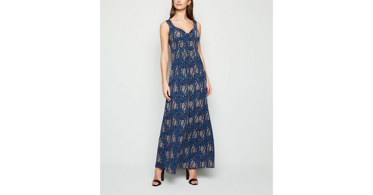 Mela Blue Paisley Print Maxi Dress | New Look