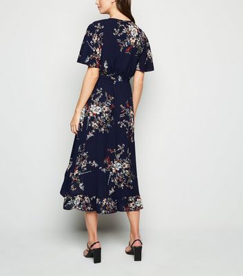 navy floral midi dress