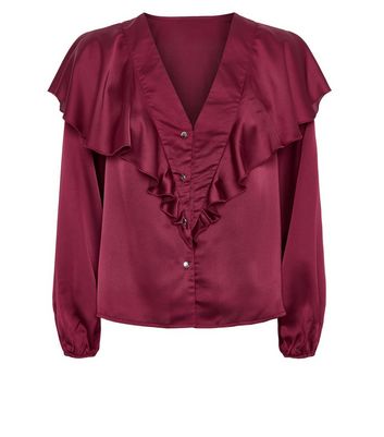 burgundy ruffle blouse