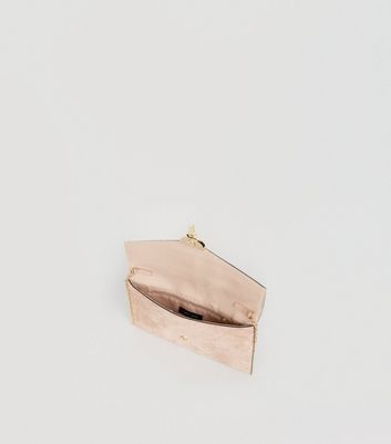 Pale Pink Suedette Clutch Bag New Look