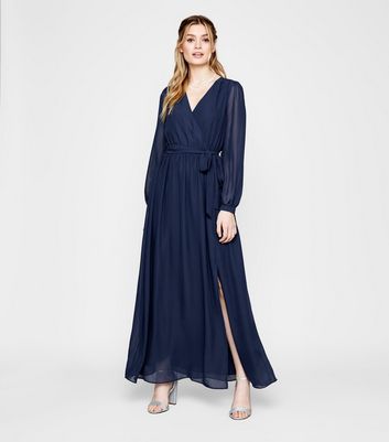 Long sleeve side sales split dress