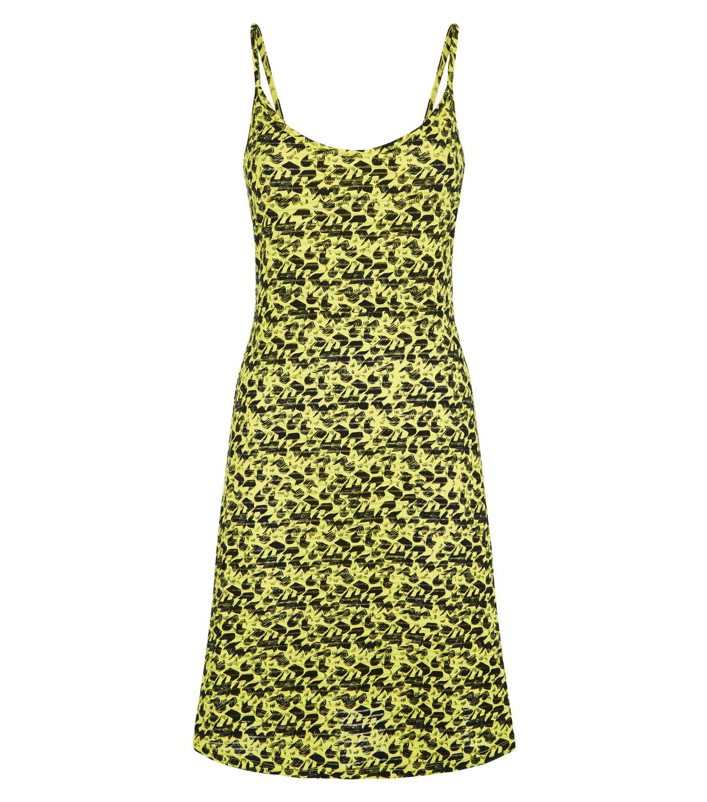 Noisy May Yellow Neon Brushstroke Slip Dress Image 4