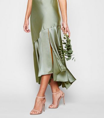 new look satin midi dress