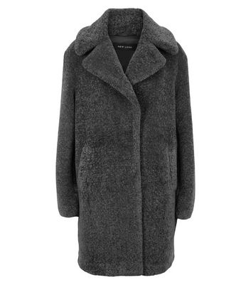 charcoal grey teddy coat