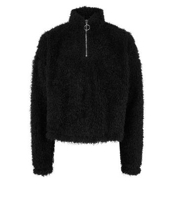 fluffy jumper with zip