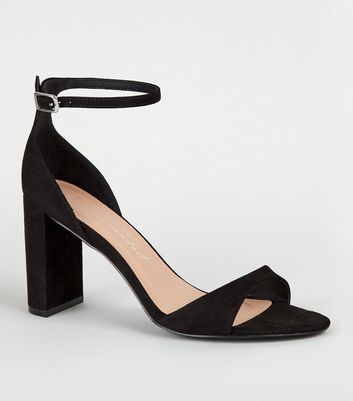 thin strap black heels
