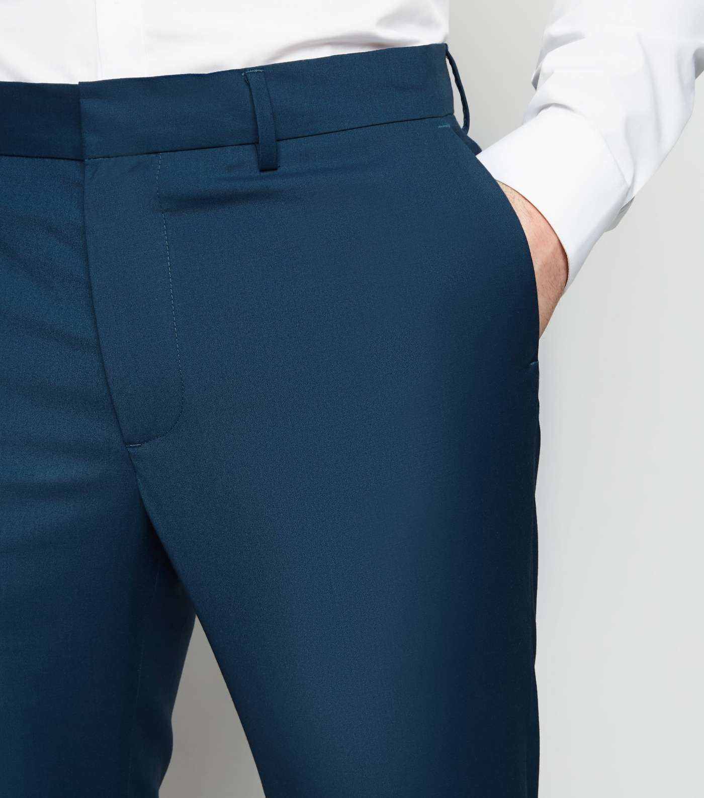 Blue Skinny Suit Trousers Image 5