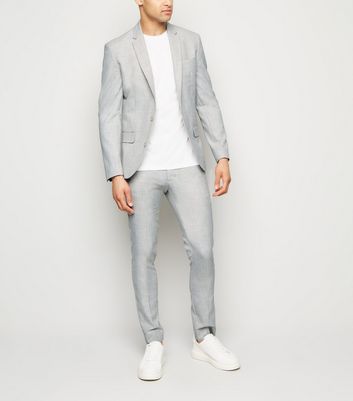 Image of Light Grey Suit Jacket New Look