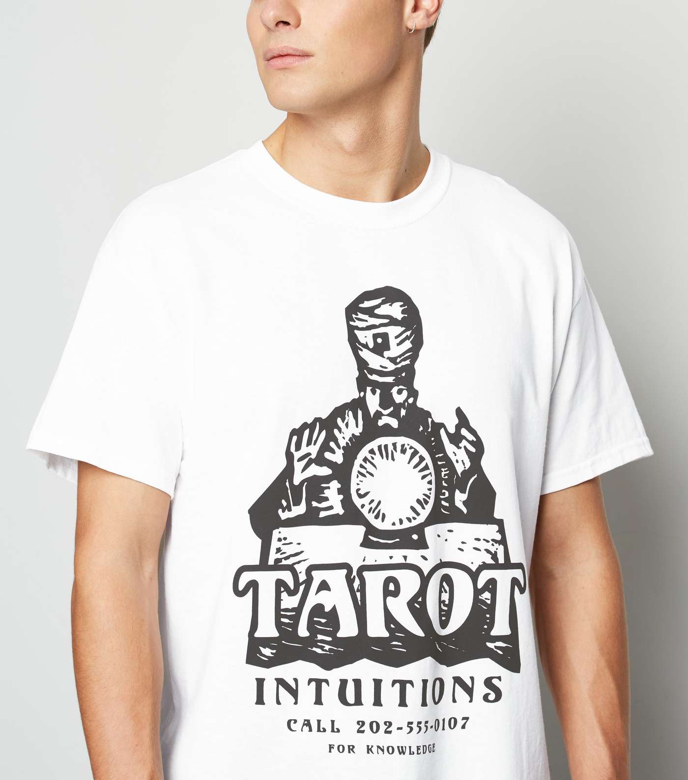 White Oversized Tarot Slogan T-Shirt Image 5