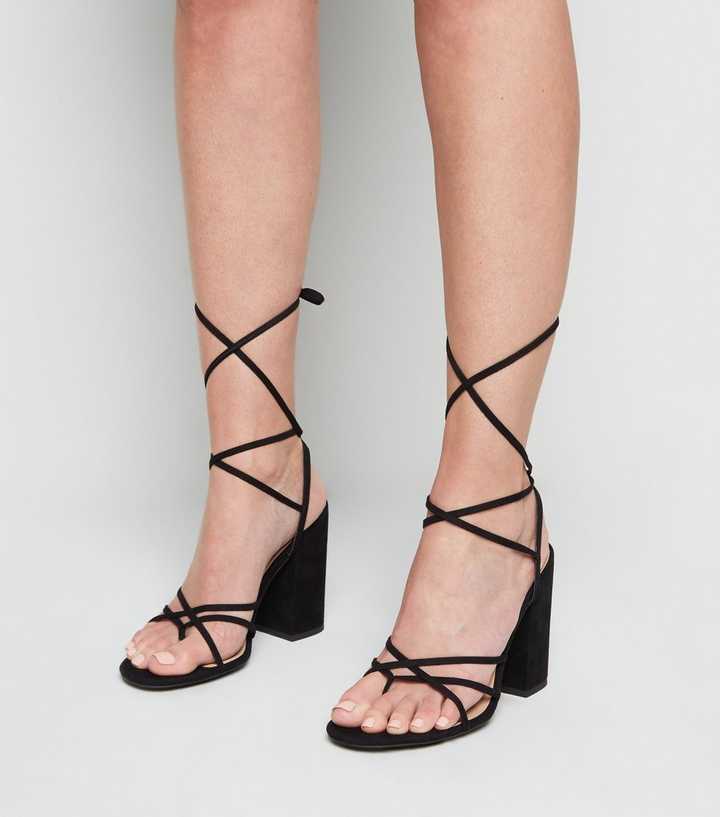 tie strappy heels