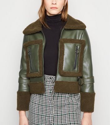 khaki aviator coat