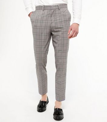 grey check chinos mens