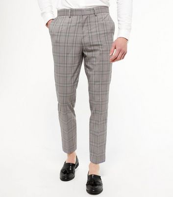 Mint Velvet Check Tapered Trousers Light Grey at John Lewis  Partners