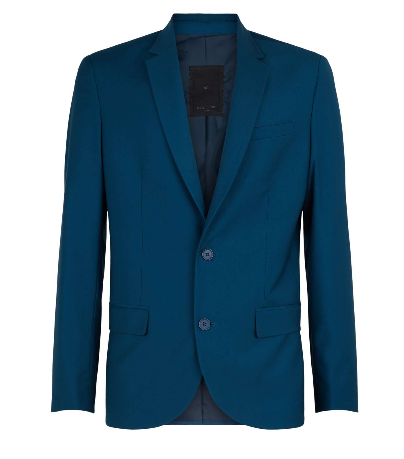 Bright Blue Skinny Suit Jacket Image 4