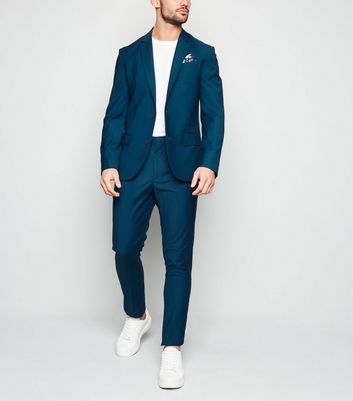 blue skinny suit