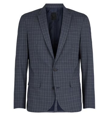 blue check coat pant