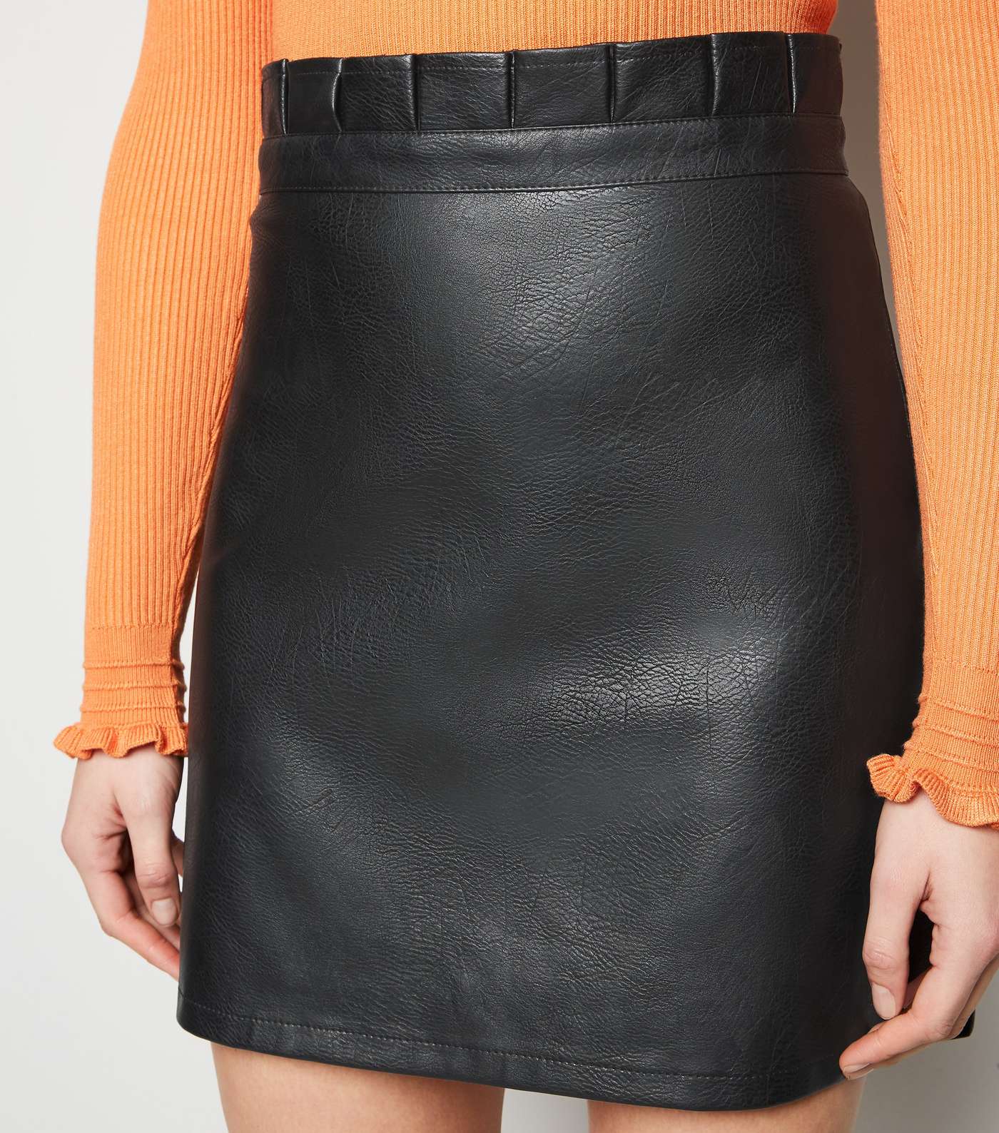 Sunshine Soul Black Leather-Look Mini Skirt Image 5