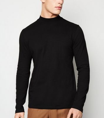 Image of Black Long Sleeve High Neck Top New Look