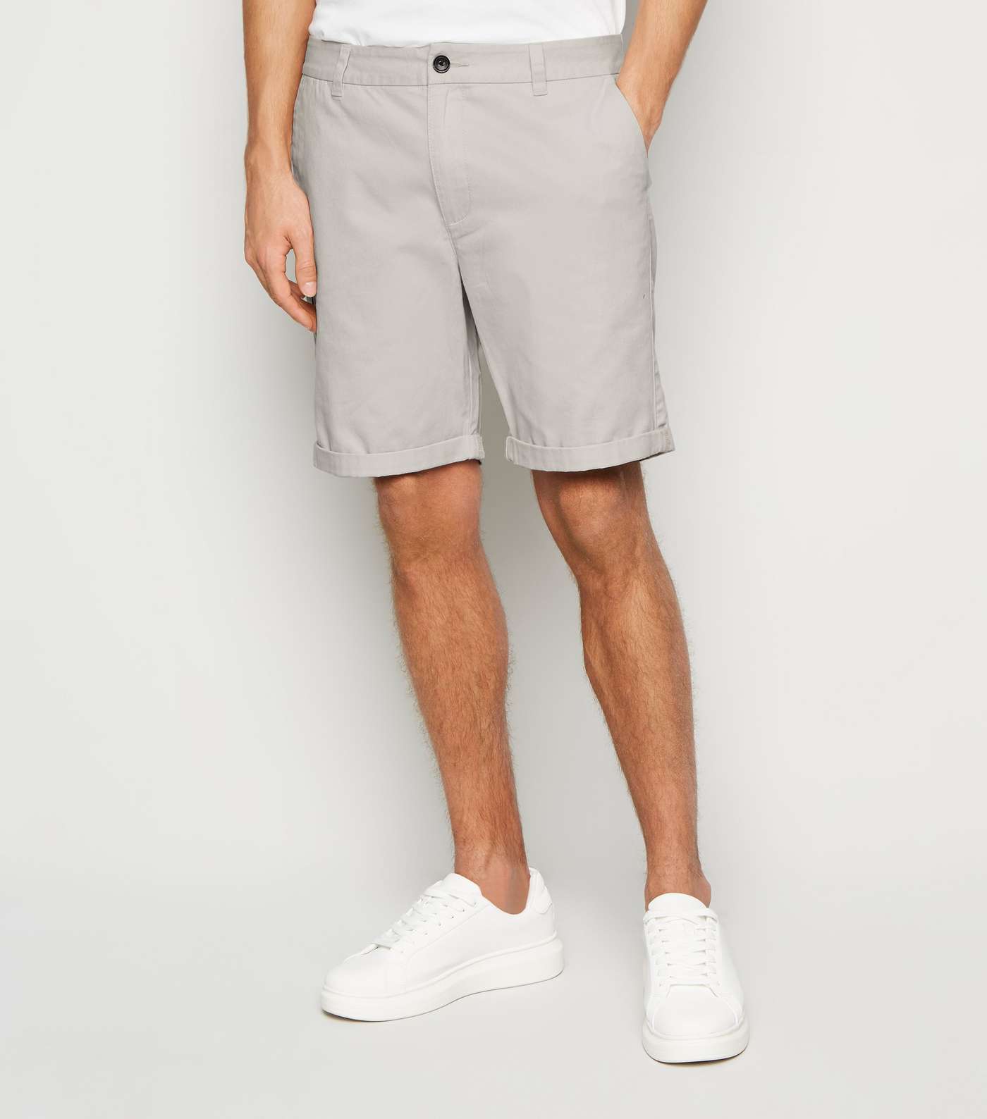 Grey Chino Cotton Shorts