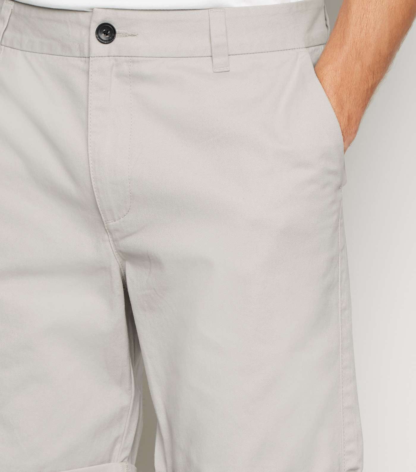 Grey Chino Cotton Shorts Image 5