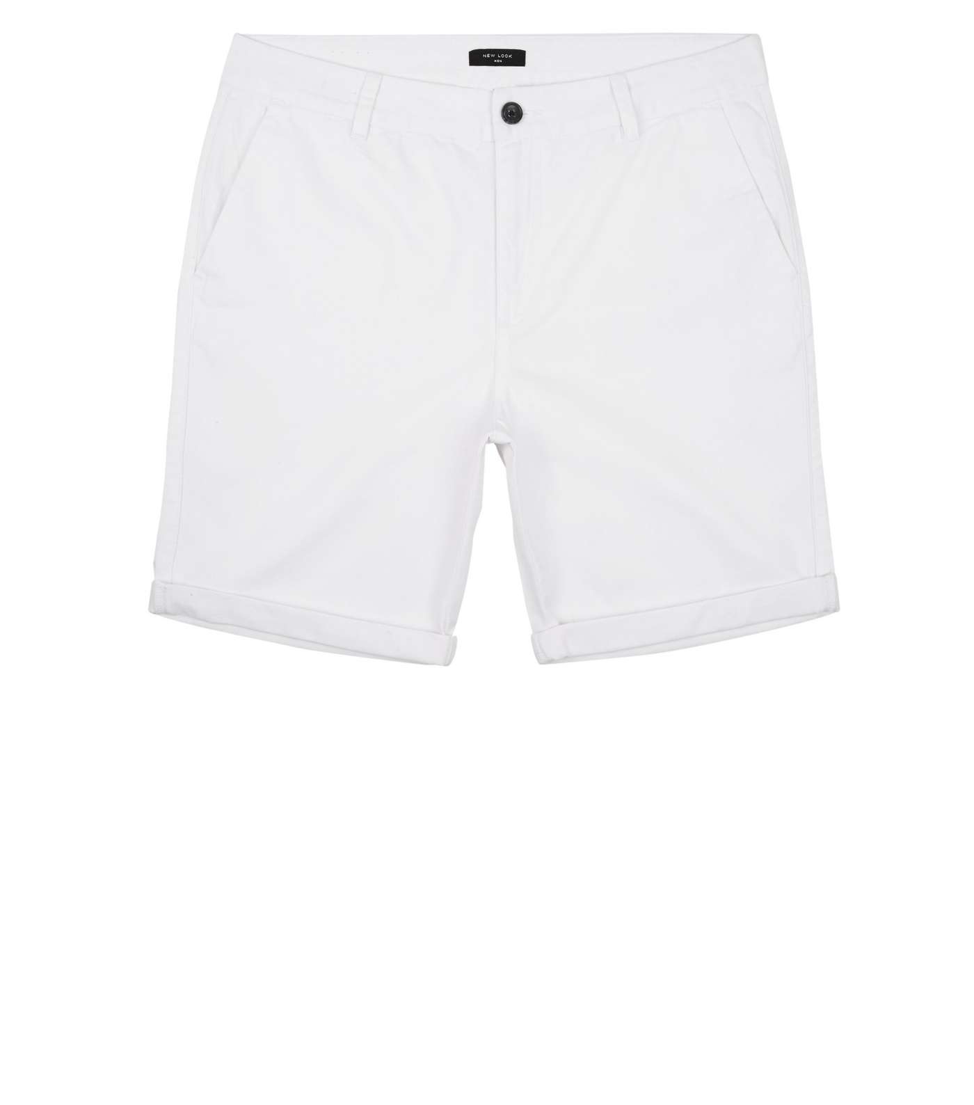 White Chino Cotton Shorts Image 4