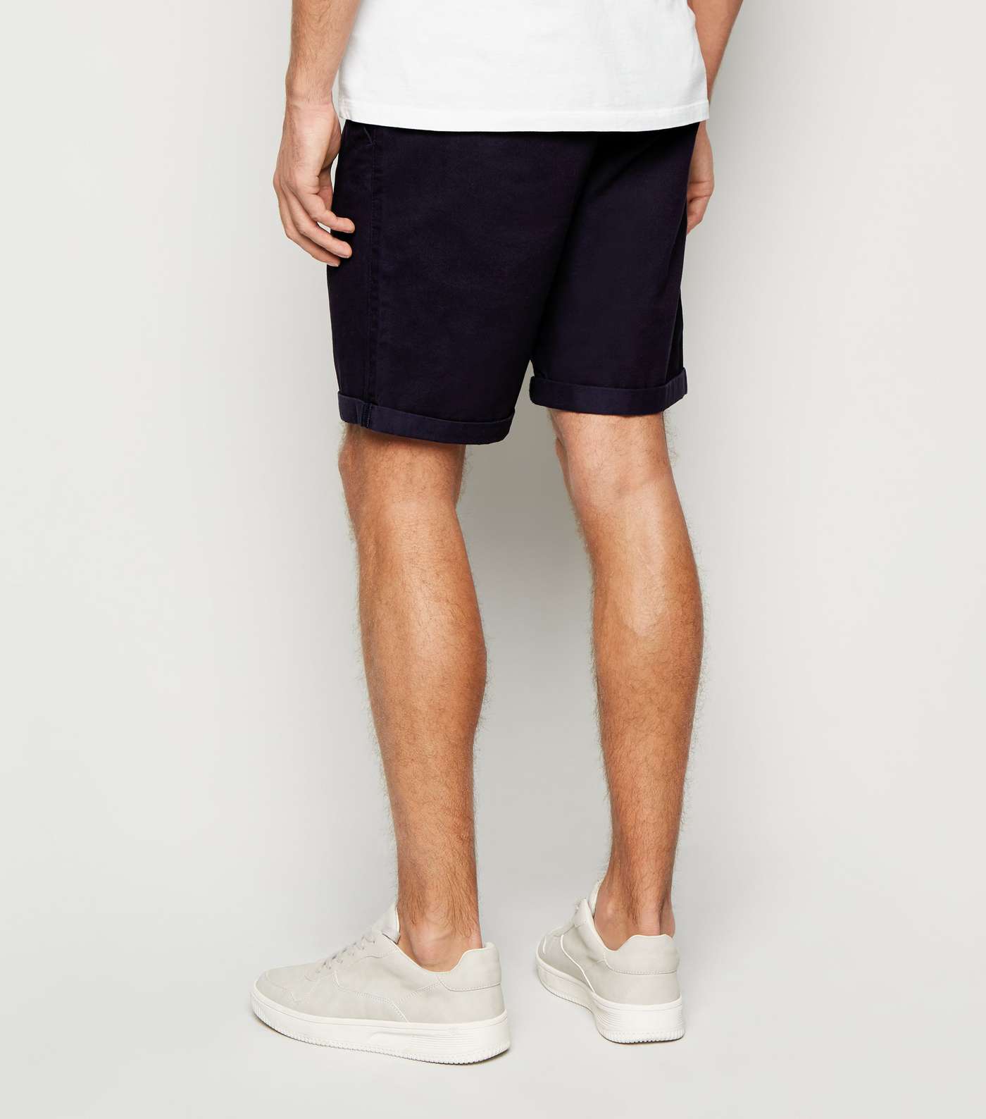 Navy Chino Cotton Shorts Image 3