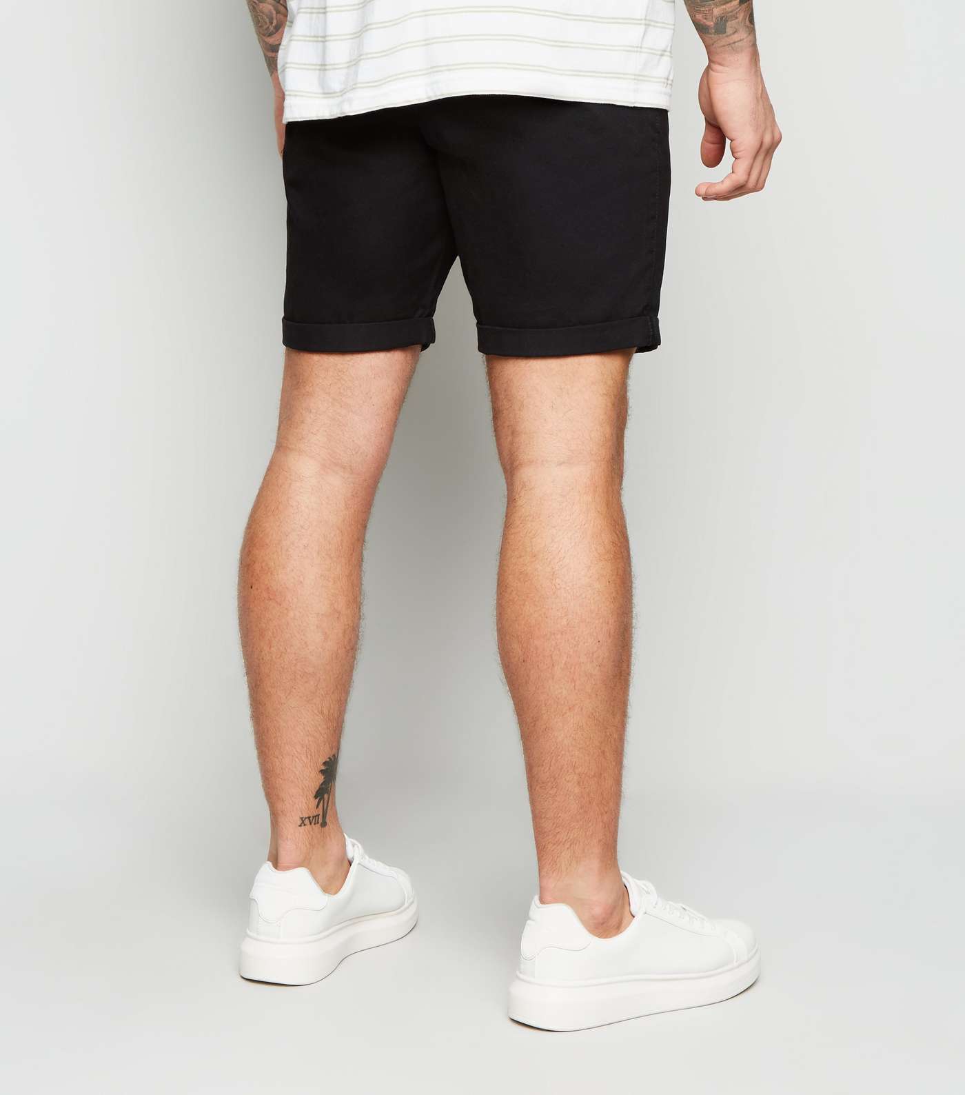 Black Shorter Length Chino Shorts Image 3