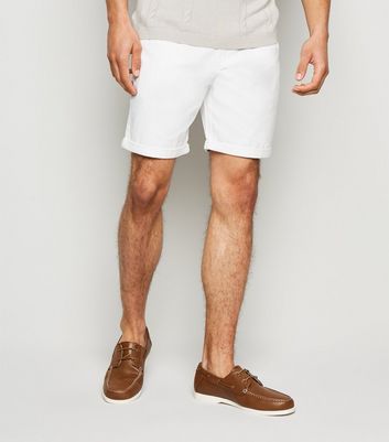 white chino shorts