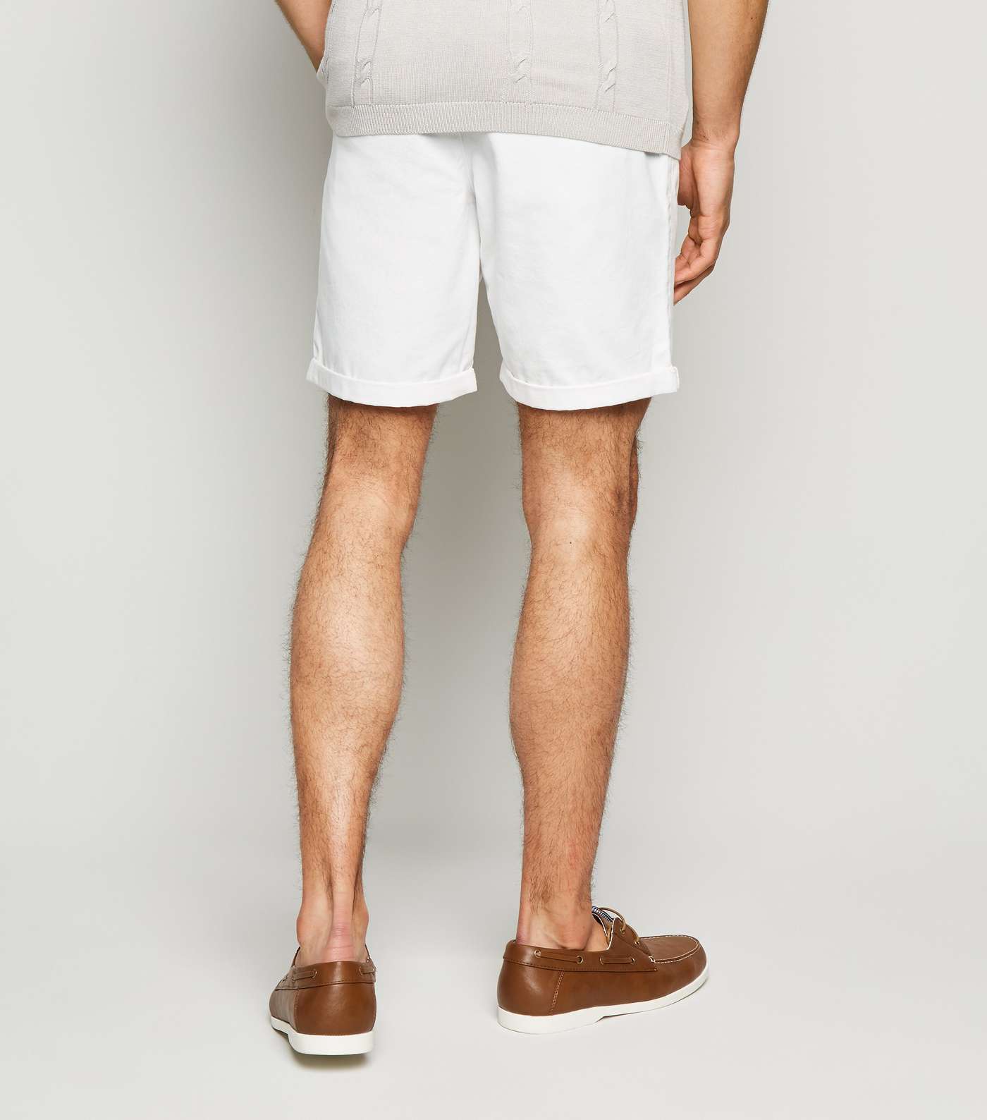 White Shorter Length Chino Shorts Image 3