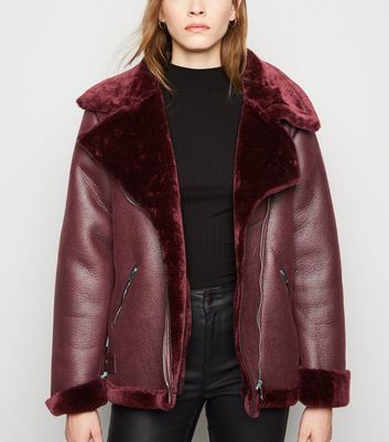 Aviator 2025 jacket burgundy